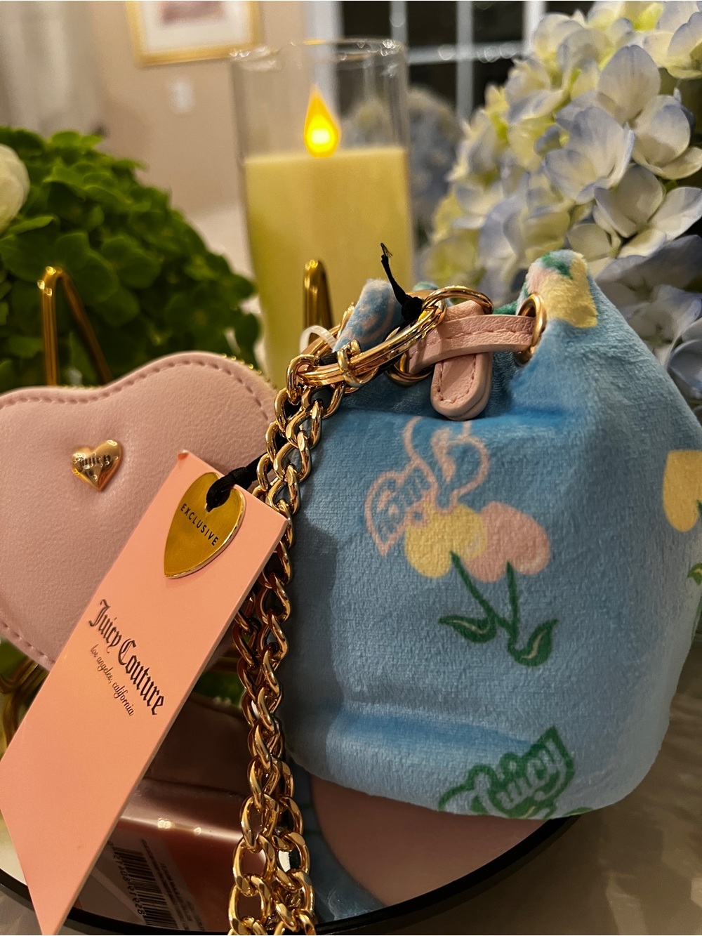 Juicy Couture Retro Cherry Drawstring & Heart Micro Bags Set NWT - Picture 6 of 7